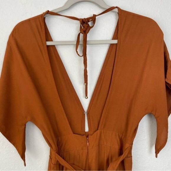 Faithfull The Brand Cedric crop jumpsuit burnt orange 2 - Picture 10 of 15